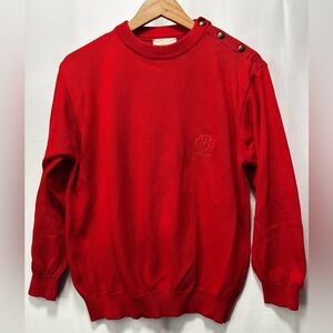 Vintage United Colors Of Benetton Sweater Womens Knit Italy Button Cold Shoulder